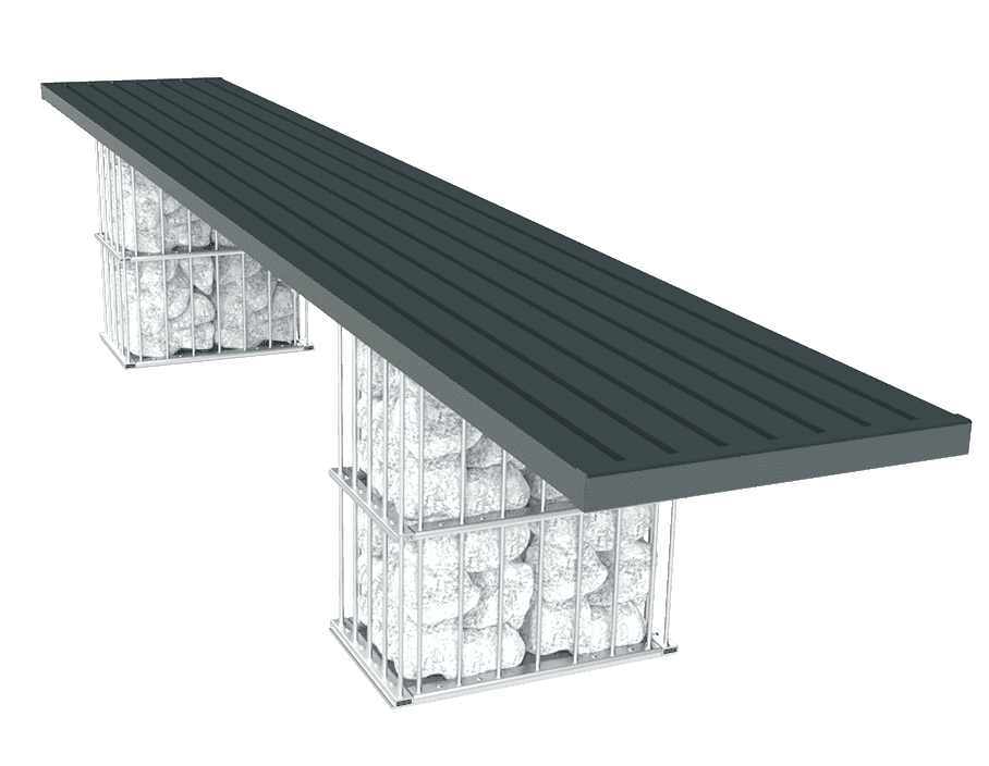 Aluminium Gabionen: Gabionenbank | Ansicht: 16